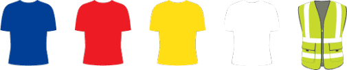 Set of colored shirt icons.